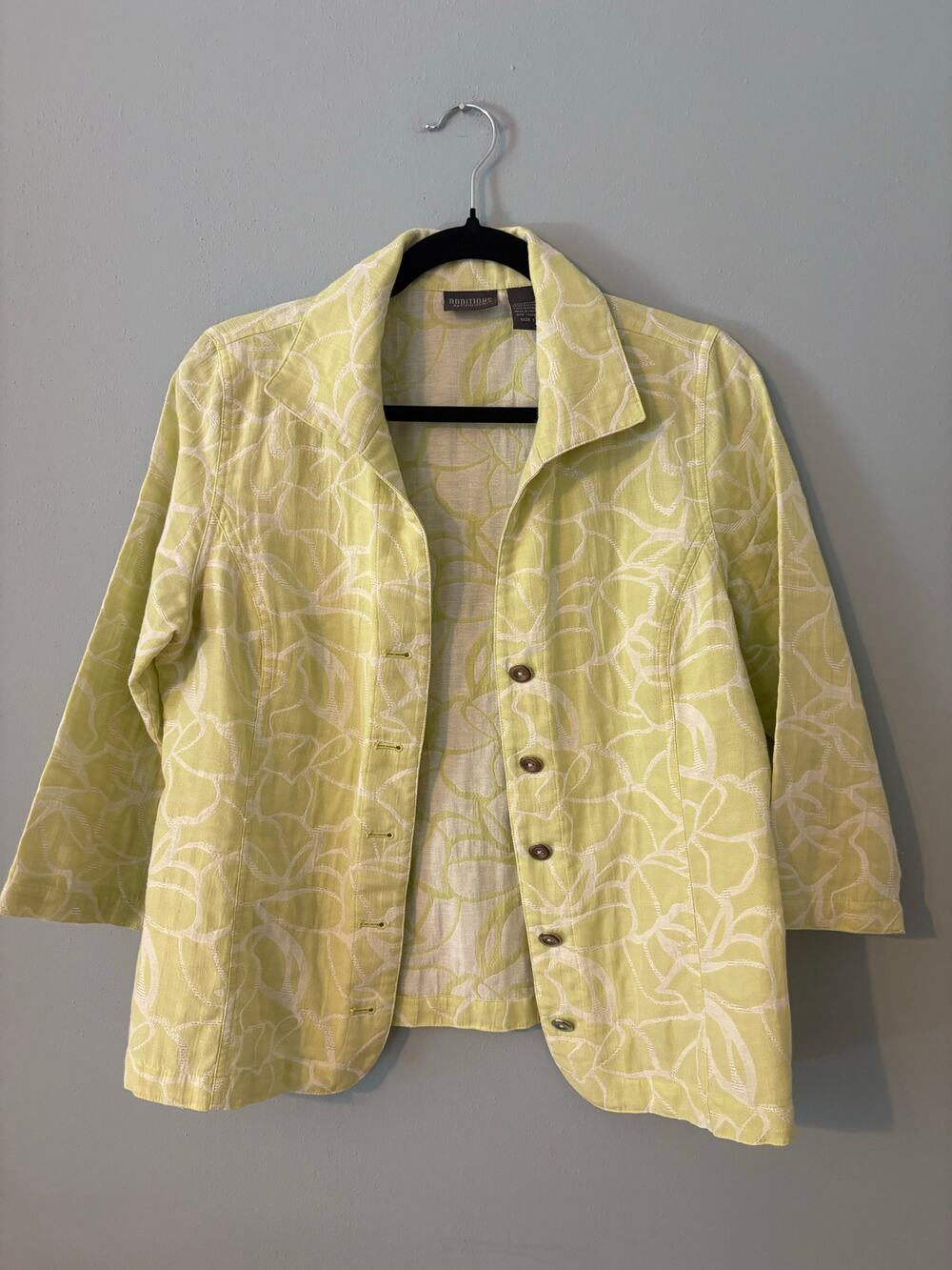 Additions by Chicos 3/4 sleeve cotton jacket size 1